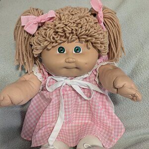 Cabbage patch kid CPK Wheat poodle double pony hair Green eyes